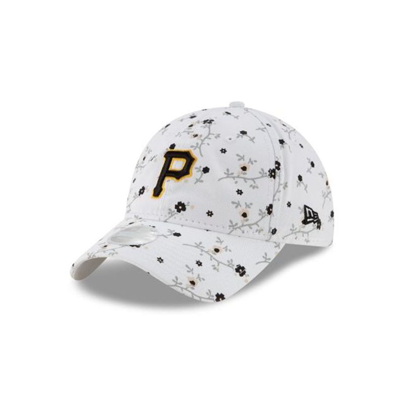 MLB Pittsburgh Pirates Womens Blossom 9Twenty Adjustable (DHB7238) - White New Era Caps